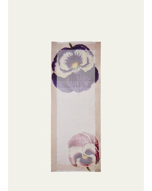 Faliero Sarti Multicolor Floral Print Silk Scarf