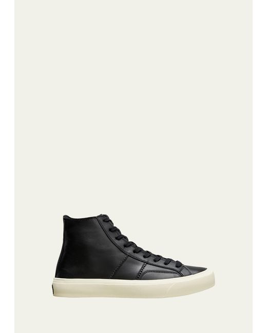 Tom Ford White Smooth Leather High-top Sneakers for men