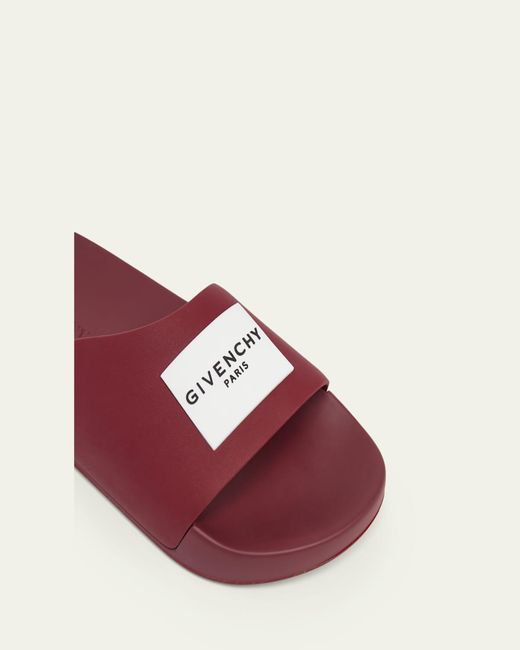 Givenchy Pink Logo Label Slide Sandals