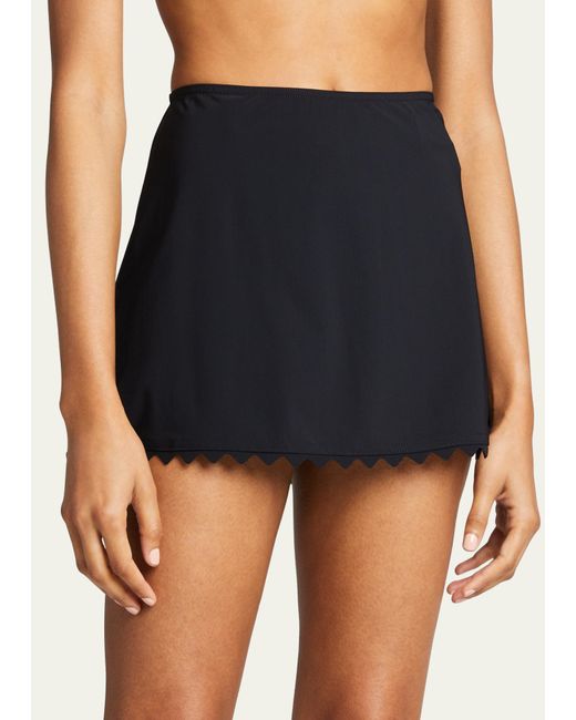 Karla Colletto Black Ines Coverup Mini A-line Skirt