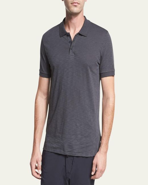 Vince Blue Classic Slub Cotton Polo Shirt for men