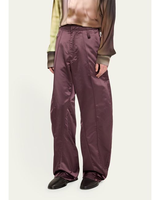Bianca Saunders Purple Curved Satin Pants for men