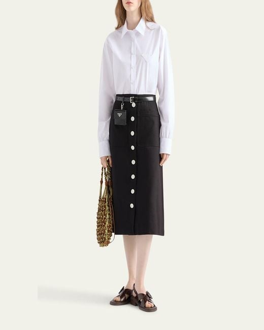 Prada White Button Down Poplin Shirt