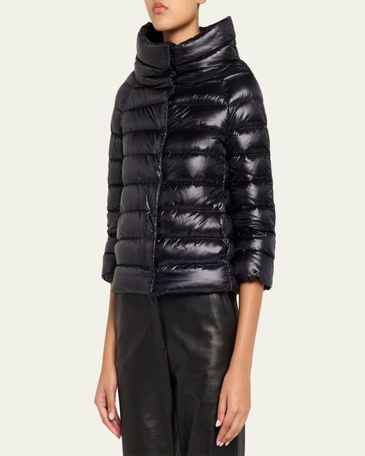 Herno Black Sofia Ultra-Lightweight Down Bolero Jacket
