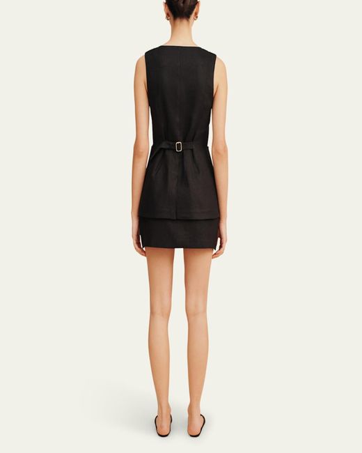 Posse Black Alice Linen Mini Skirt