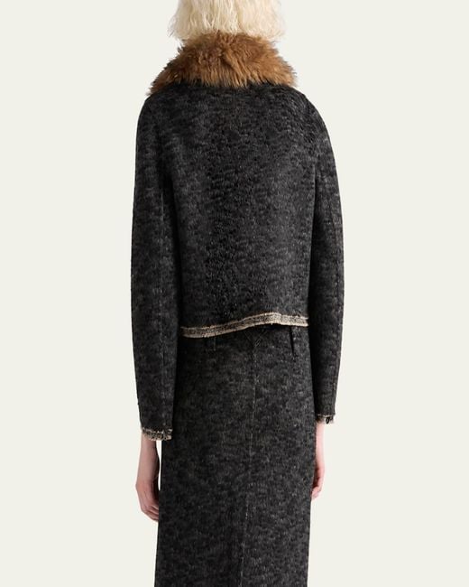 Prada Black Tweed Double-Hem Single-Breasted Jacket