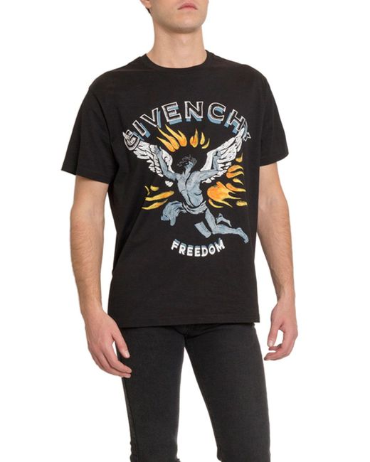 Givenchy Black Icarus Printed T-shirt for men