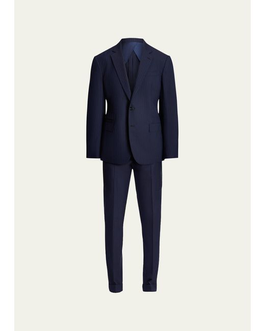 Ralph Lauren Purple Label Blue Kent Hand-tailored Pinstripe Suit for men