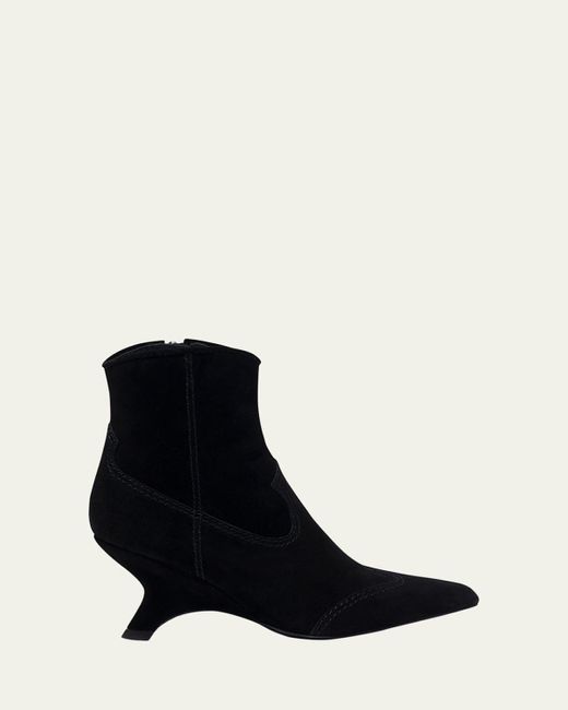 Jonathan Simkhai Black Shadow Suede Western Booties