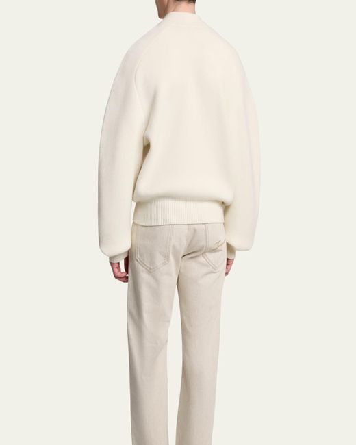 Jacquemus Natural Wool Oversized Cardigan for men
