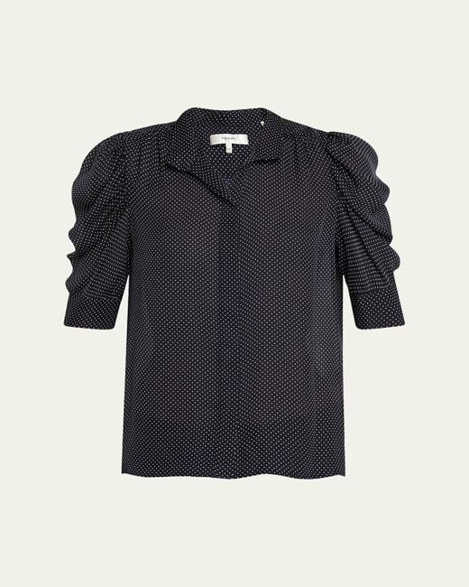 FRAME Blue The Gillian Top