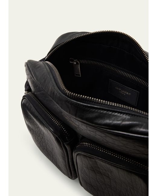 Saint Laurent Black New City Grained Leather Camera Bag for men