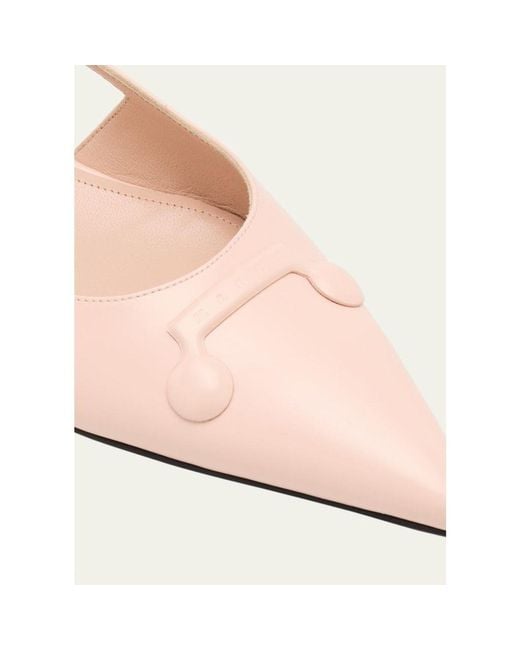 Marni Natural Trunkaroo Leather Pointed-Toe Slingback Flats