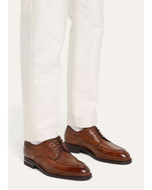 Bontoni Brown Quasimodo Split-toe Leather Derby Shoes for men