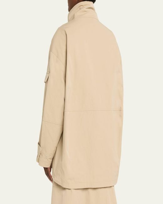 Plan C Natural Oversized Nylon Utility Jacket
