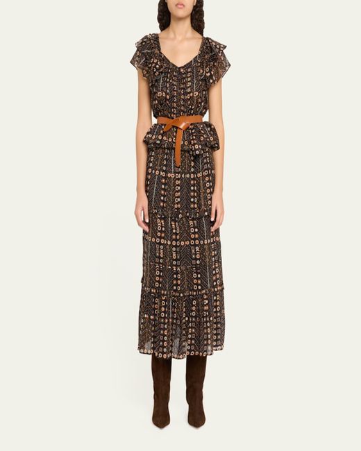Isabel Marant Multicolor Diya Tiered A-Line Maxi Skirt