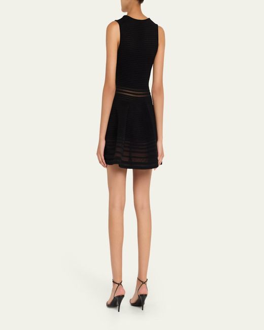 Jonathan Simkhai Black Lottie Stripe Illusion Mini Dress