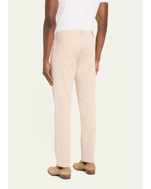 Cesare Attolini Natural Cotton-stretch Slim 5-pocket Pants for men
