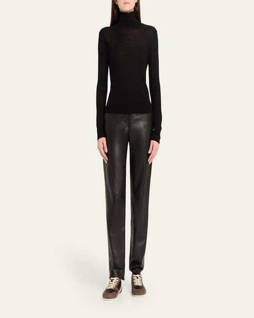 Rick Owens White Minimal Mixed Leather Low-Top Sneakers
