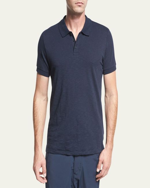 Vince Blue Classic Slub Cotton Polo Shirt for men