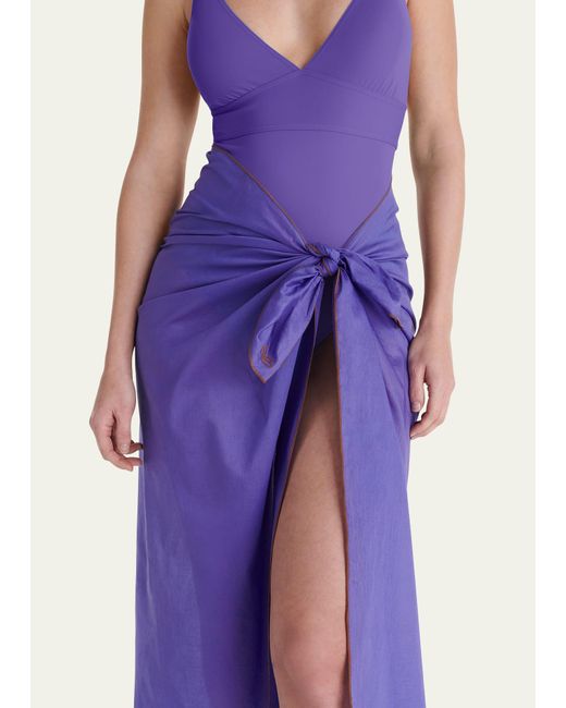 Eres Purple Cabine Sarong Coverup