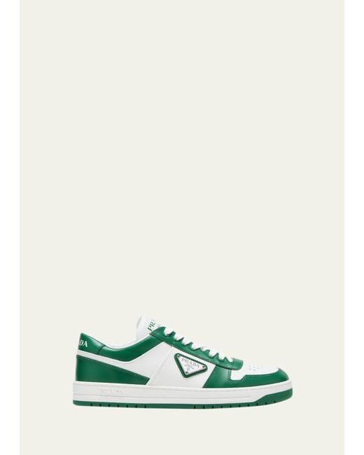 Prada Green Downtown Logo Low Top Sneaker