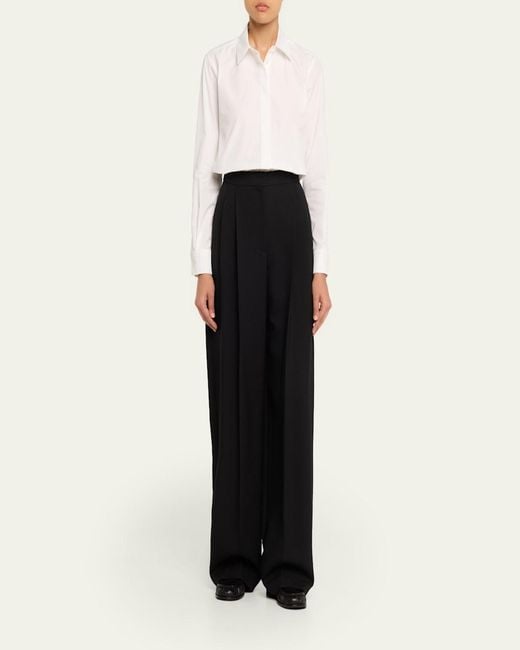 Max Mara Natural Button-Down Cotton Shirt