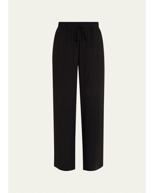 Matteau Black Silk Drawstring Trousers