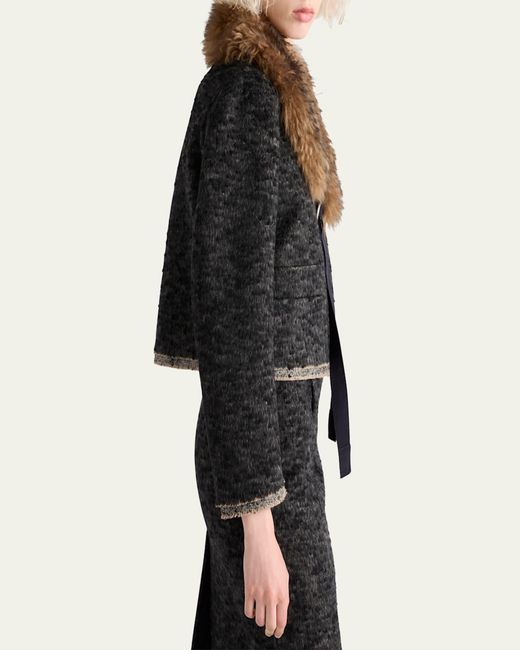 Prada Black Tweed Double-Hem Single-Breasted Jacket
