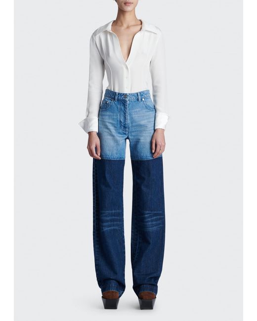 Peter Do Combo Denim Straightleg Jeans in Blue Lyst