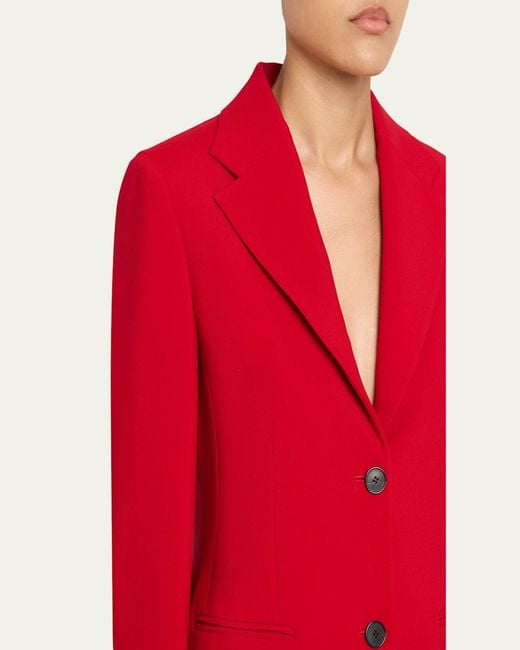 Givenchy Red Single-Breasted Blazer Jacket