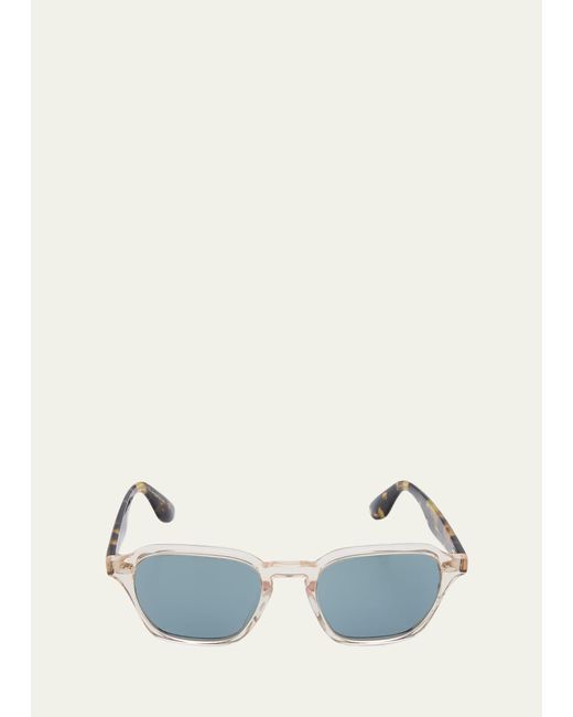 Brunello Cucinelli & Oliver Peoples White Polarized Two-tone Round Acetate Sunglasses