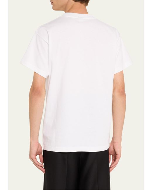 Random Identities White Jersey Logo Collar T-shirt for men