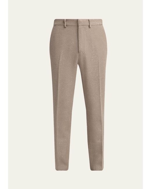 Tom Ford Natural Sequin Boucle Flat-Front Pants for men