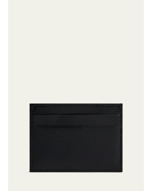 Balenciaga Black Sport Logo Leather Card Holder for men