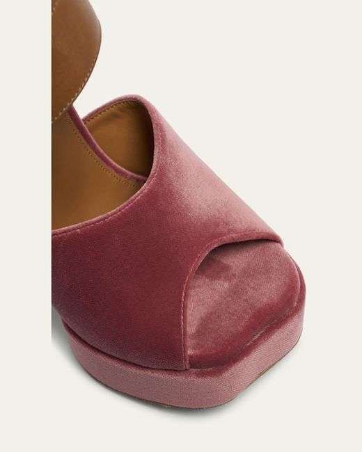 Chloé Pink Aria Ankle-Strap Platform Sandals
