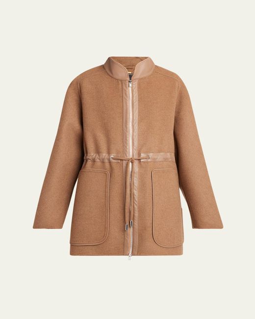 Kiton Natural Drawstring Wool Parka