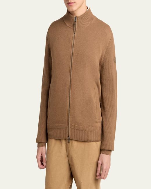 Moncler Brown Virgin Wool Blend Jacket for men
