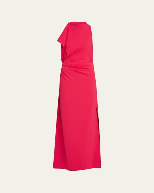 Proenza Schouler Pink Devyn Draped Matte Double Crepe Dress