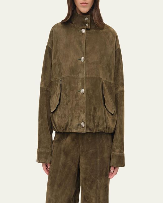 Jonathan Simkhai Green Marley Suede Jacket