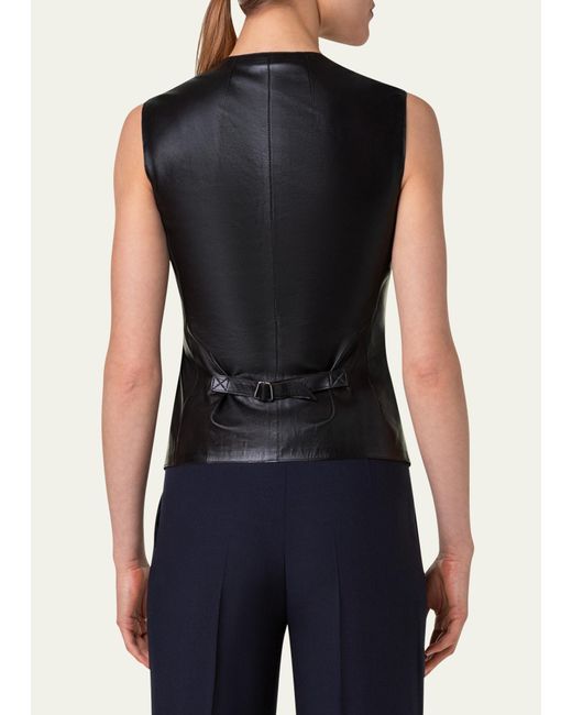 Akris Black Bello Leather Vest