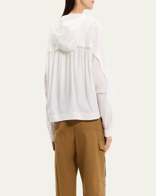 Theory Natural Gathered Hooded Jacket