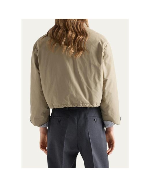 Prada Natural Drawstring-Hem Down Jacket