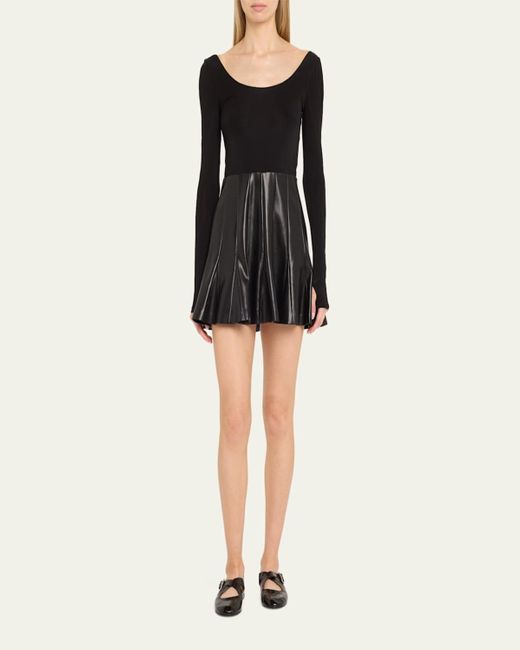 Ovo leather long Dress