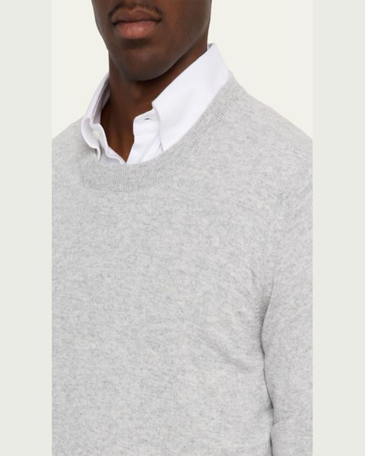 Brunello Cucinelli Orange Cashmere Crewneck Sweater for men