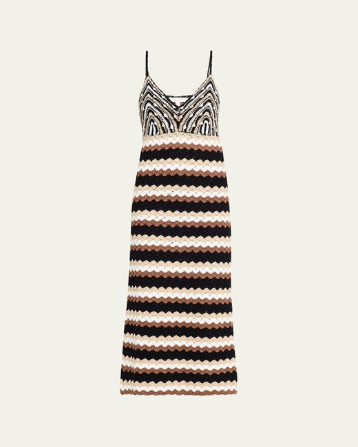 Ramy Brook White Harlow Crochet Knit Midi Dress