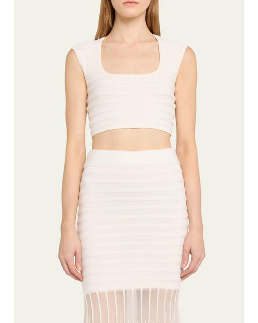 Alexis Natural Emille Square-neck Sleeveless Crop Top