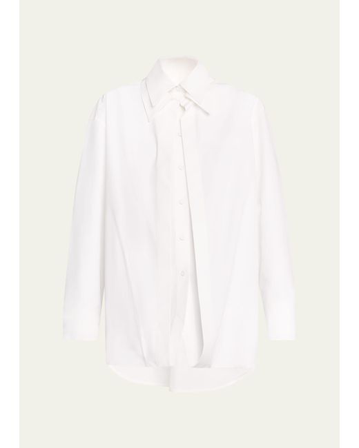Jil Sander White Double Collar Cotton Shirt