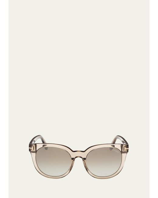Tom Ford Natural Moira Acetate Butterfly Sunglasses