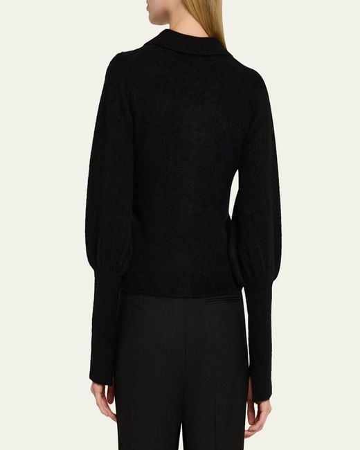Jonathan Simkhai Black Arber Collared Cardigan
